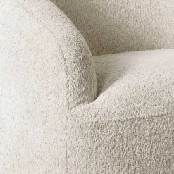 Kirklands Home Accent Chairs|Cream Boucle Barrel Swivel Accent Chair White
