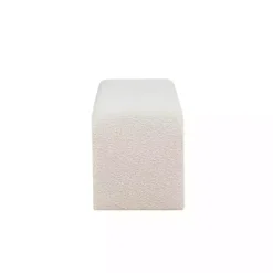 Kirklands Home Benches & Ottomans|Cream Boucle Waterfall Bench White