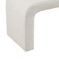 Kirklands Home Benches & Ottomans|Cream Boucle Waterfall Bench White