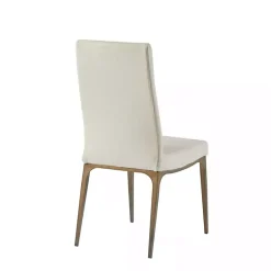 Kirklands Home Dining Chairs|Cream Bronze Metal Base Dining Chairs, Set of 2 Ivory