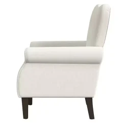 Kirklands Home Accent Chairs|Cream Button-Tufted Rolled Arm Accent Chair White
