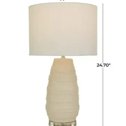 Kirklands Home Table Lamps|Cream Ceramic Gourd Table Lamp White