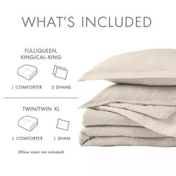 Kirklands Home Comforters|Cream Chambray 3-pc. Full/Queen Comforter Set Ivory