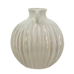 Outlet Cream Drip Ceramic Vase with Handles, 9 in. Vases