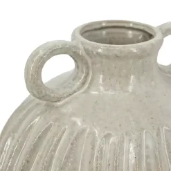 Outlet Cream Drip Ceramic Vase with Handles, 9 in. Vases