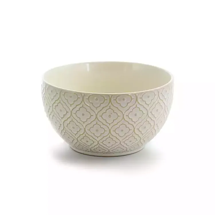 Kirklands Home Dinnerware|Cream Embossed 16-pc. Dinnerware Set Ivory