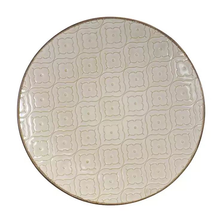 Kirklands Home Dinnerware|Cream Embossed 16-pc. Dinnerware Set Ivory