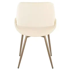 Kirklands Home Accent Chairs|Cream Faux Leather Scooped Accent Chairs, Set of 2 White