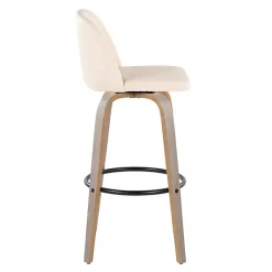 Kirklands Home Bar Stools & Counter Height Stools|Cream Faux Leather Torino Bar Stools, Set of 2 Ivory