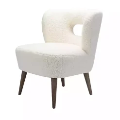 Kirklands Home Accent Chairs|Cream Fluffy Wingback Accent Chair White