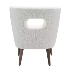 Kirklands Home Accent Chairs|Cream Fluffy Wingback Accent Chair White