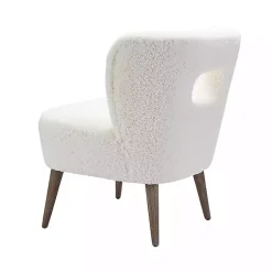 Kirklands Home Accent Chairs|Cream Fluffy Wingback Accent Chair White