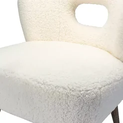 Kirklands Home Accent Chairs|Cream Fluffy Wingback Accent Chair White