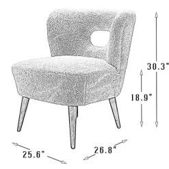 Kirklands Home Accent Chairs|Cream Fluffy Wingback Accent Chair White