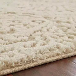 Kirklands Home Area Rugs|Cream Francesca Woven Shag Runner, 3x5 Ivory