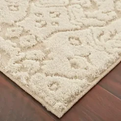 Kirklands Home Area Rugs|Cream Francesca Woven Shag Runner, 3x5 Ivory