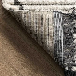 Kirklands Home Area Rugs|Cream Geometric Diamonds Fringed Area Rug, 7x10