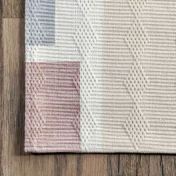 Kirklands Home Area Rugs|Cream Geometric Shapes Washable Area Rug, 8x10