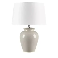 Kirklands Home Table Lamps|Cream Glazed Ceramic Anzio Table Lamp White