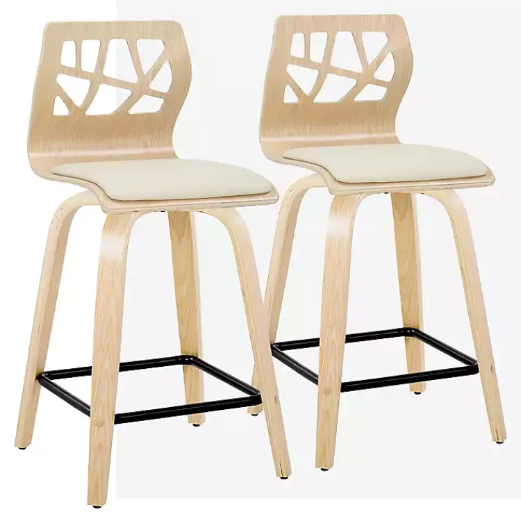 Kirklands Home Bar Stools & Counter Height Stools|Cream Golia Swivel Counter Stools, Set of 2 Ivory