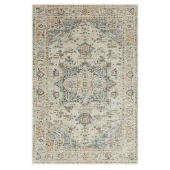 Kirklands Home Area Rugs|Cream Hartley Medallion Area Rug, 6x9 Ivory