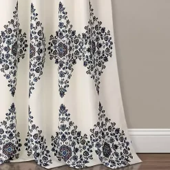 Kirklands Home Curtains & Drapes|Cream Keya Medallion Curtain Panel Set, 84 in.