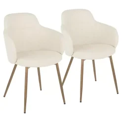 Kirklands Home Accent Chairs|Cream Modern Accent Chairs, Set of 2 White