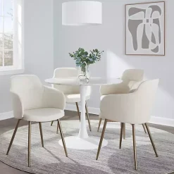 Kirklands Home Accent Chairs|Cream Modern Accent Chairs, Set of 2 White
