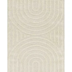 Kirklands Home Area Rugs|Cream Modern Curve Area Rug, 5x7 Ivory