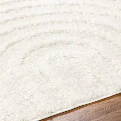 Kirklands Home Area Rugs|Cream Modern Curve Area Rug, 5x7 Ivory