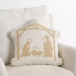 New Cream Nativity Christmas Pillow Pillows
