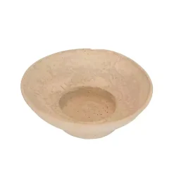 Outlet Cream Paper Mache Footed Decorative Bowl Decorative Bowls & Jars