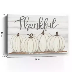 Clearance Cream Pumpkins Thankful Canvas Art Print Fall