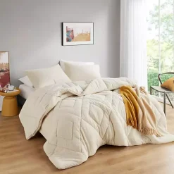 Kirklands Home Comforters|Cream Quilted Teddy 3-pc. Full/Queen Comforter Set Ivory