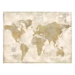 Kirklands Home Canvas Art|Cream Rustic World Map Giclee Canvas Art Print