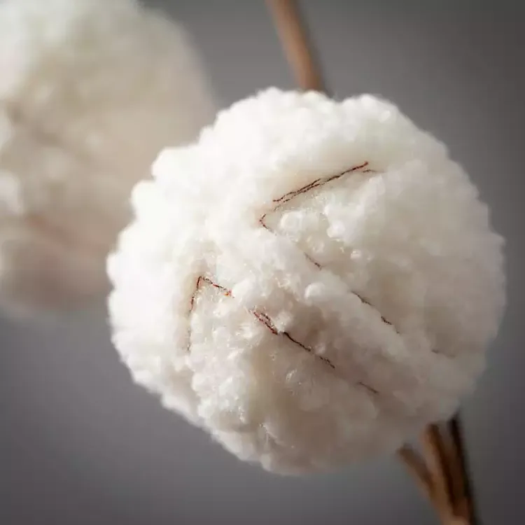 Sale Cream Sherpa Ball Christmas Spray Stems, Set of 3 Christmas Tree Decorations