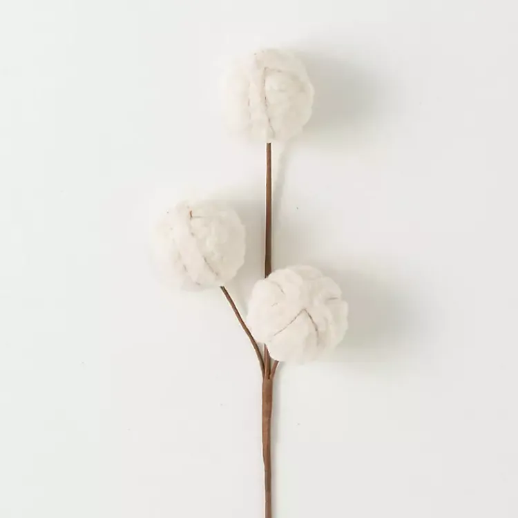 Sale Cream Sherpa Ball Christmas Spray Stems, Set of 3 Christmas Tree Decorations