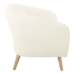 Kirklands Home Accent Chairs|Cream Sherpa Upholstered Barrel Accent Chair Ivory