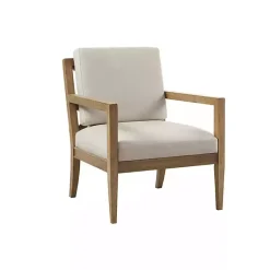 Kirklands Home Accent Chairs|Cream Slatted Wood Accent Chair White