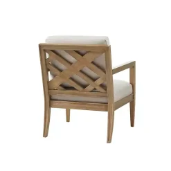 Kirklands Home Accent Chairs|Cream Slatted Wood Accent Chair White