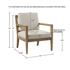 Kirklands Home Accent Chairs|Cream Slatted Wood Accent Chair White