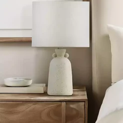 Kirklands Home Table Lamps|Cream Speckled Ceramic Table Lamp White