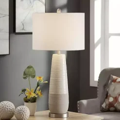 Kirklands Home Table Lamps|Cream Speckled Two Tone Table Lamp White