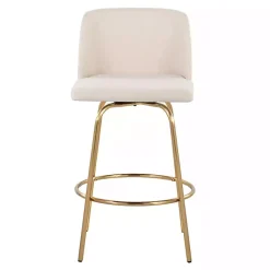 Kirklands Home Bar Stools & Counter Height Stools|Cream Torino Gold Leg Counter Stools, Set of 2 Ivory