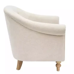 Kirklands Home Accent Chairs|Cream Tufted Farmhouse Accent Chair White