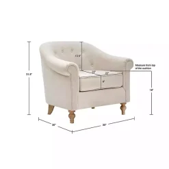 Kirklands Home Accent Chairs|Cream Tufted Farmhouse Accent Chair White