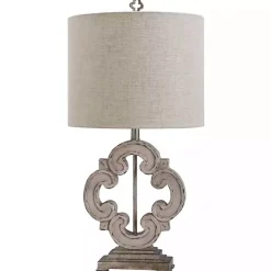 Kirklands Home Table Lamps|Cream Tuscany Sculptured Base Table Lamp White