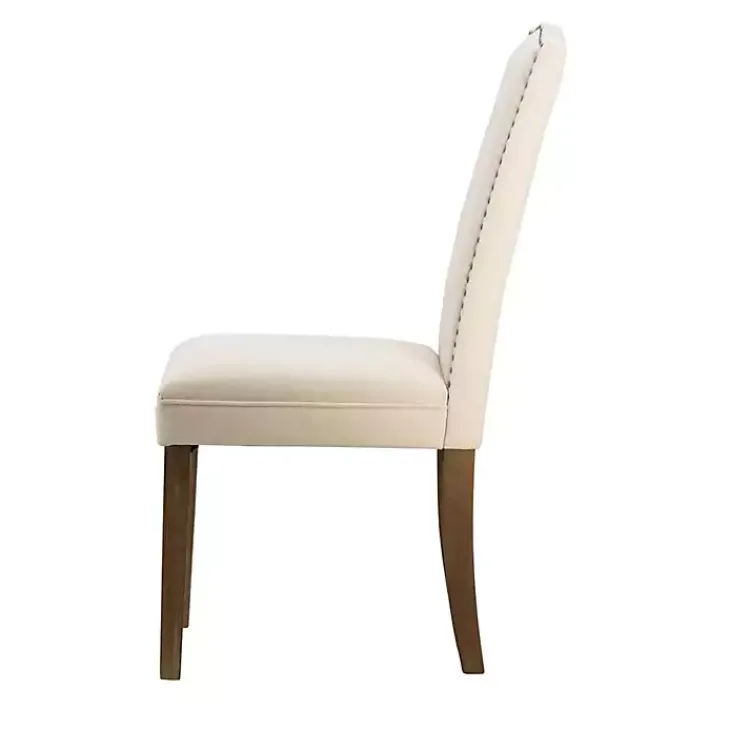 Kirklands Home Dining Chairs|Cream Upholstered Armless Dining Chairs, Set of 2 Ivory