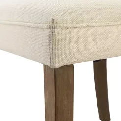 Kirklands Home Dining Chairs|Cream Upholstered Armless Dining Chairs, Set of 2 Ivory