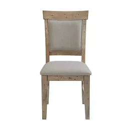 Kirklands Home Dining Chairs|Cream Upholstered Rustic Dining Chairs, Set of 2 Tan